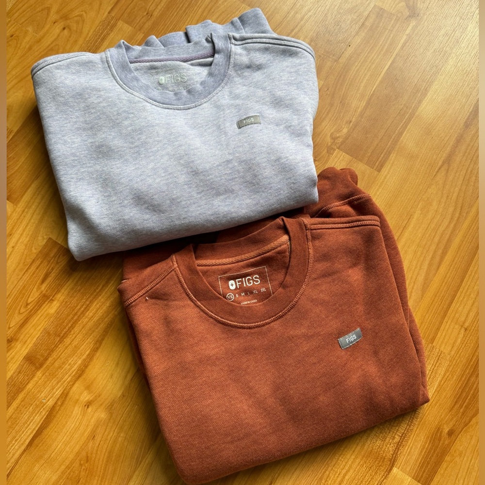 Figs Off-Shift Crewneck Sweatshirts (2) XS